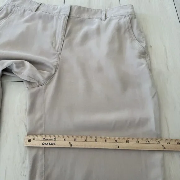 Talbots Flowy Wide Leg Ankle Pants Women’s 16P Beige - Picture 14 of 16